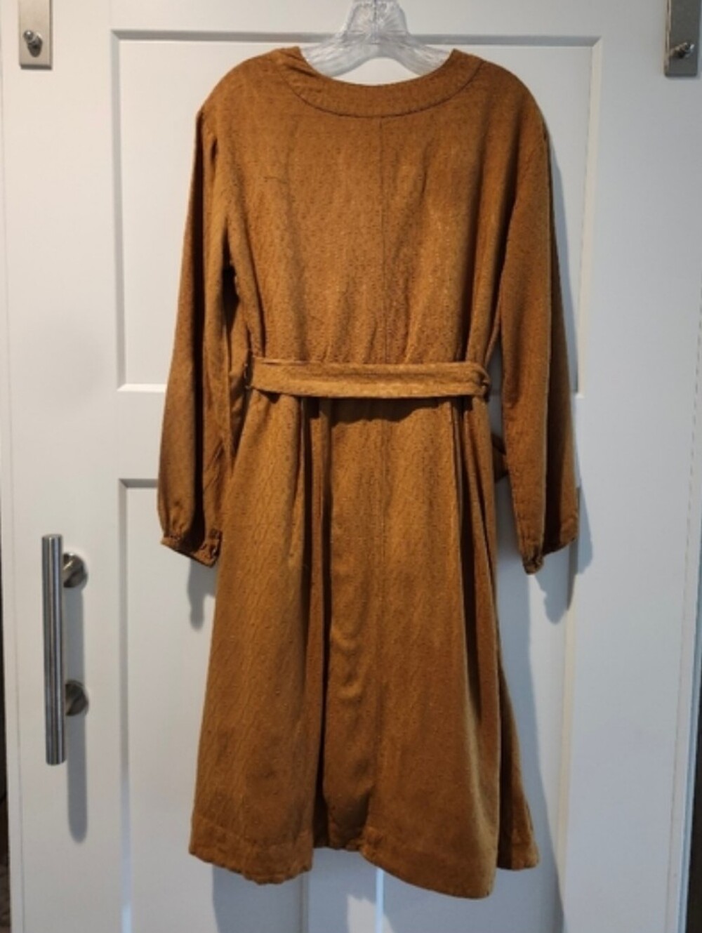 DownEast S Small Gold Knee-Length Dress - Picture 3 of 5